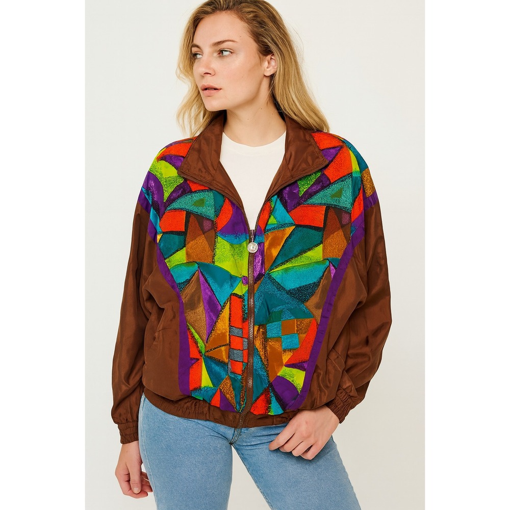 Vintage Anney Collection Retro Windbreaker‎ Jacket Women Size M Streetwear Indie